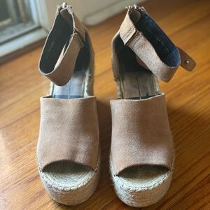 Dolce Vita Tan Suede Espadrille Platform Wedge Sandals